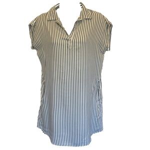 Thread & Supply Blue & White Striped Shirt Dress